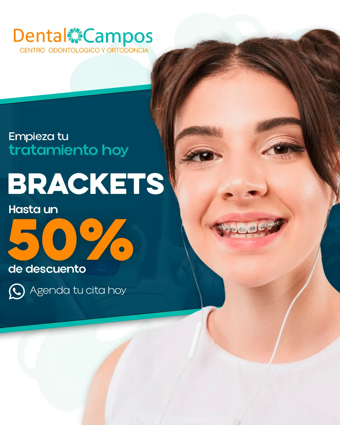 Promoción de brackets con hasta 50% de descuento en Dental Campos